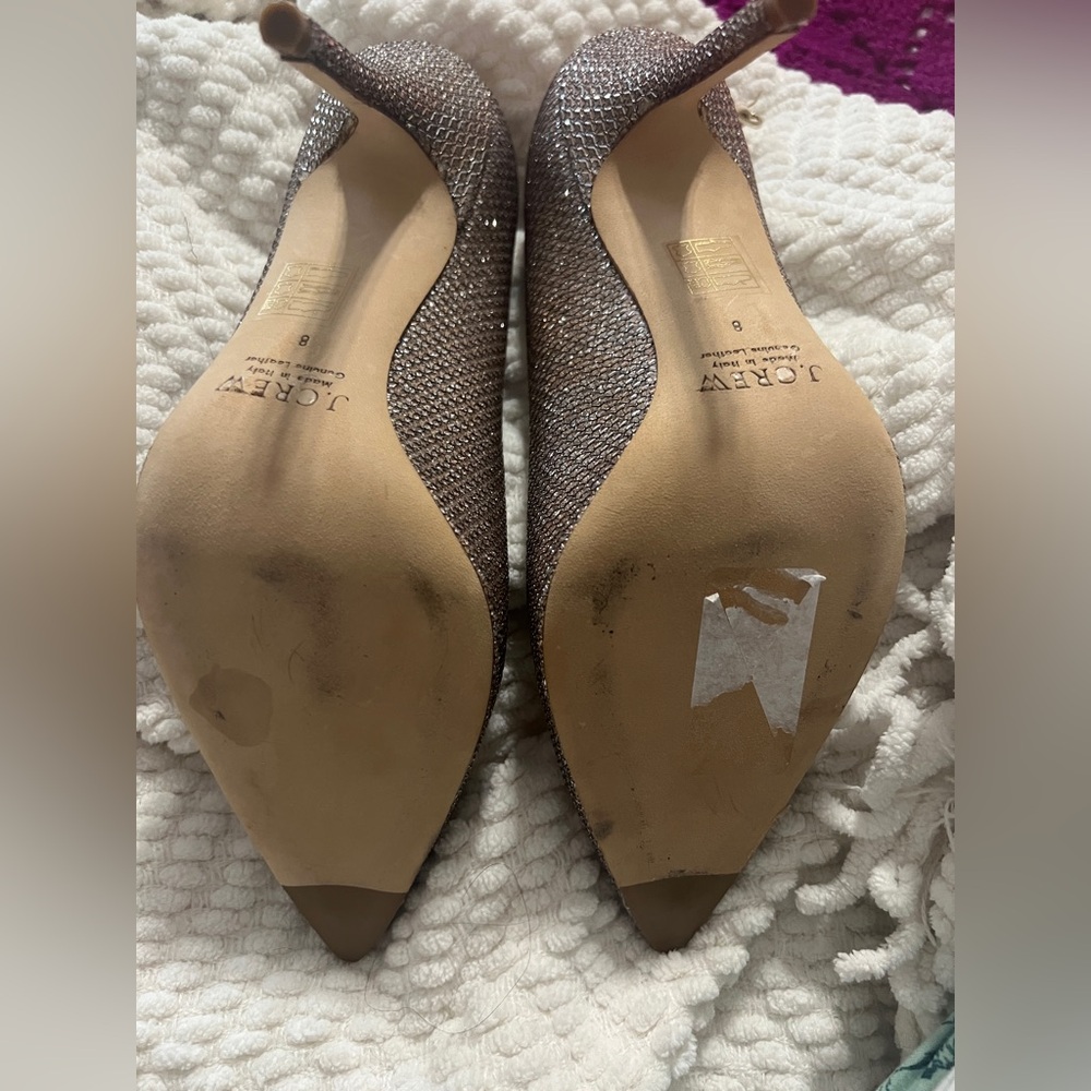 J. Crew Glitter Pointed-Toe Stiletto Pumps in Rose - Picture 2 of 4